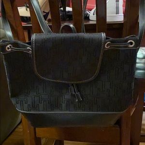 Tommy Hilfiger black back pack style purse